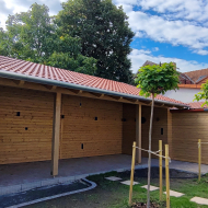 Burkolt kerti pavilon asztalos tervezése és kivitelezése